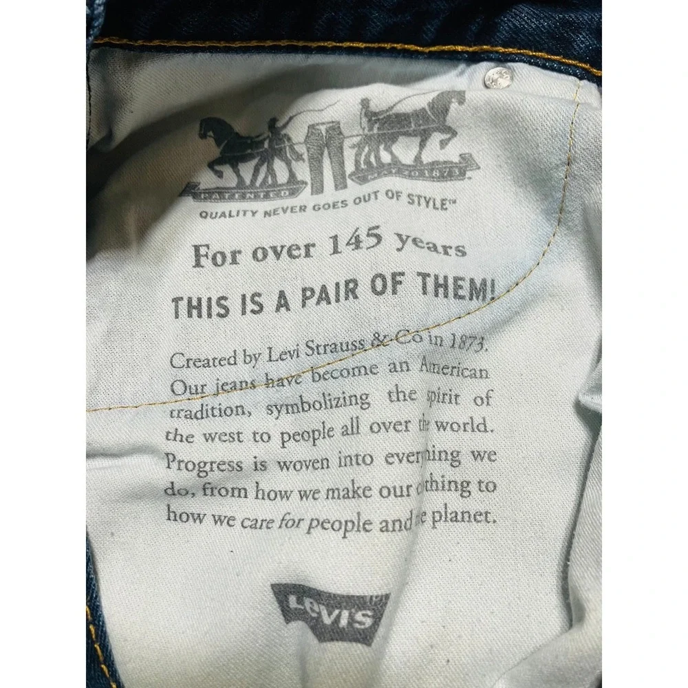 Levi's 505 Regular Fit Jeans Mens 32x34 Dark Indigo Excellent Straight Leg Denim